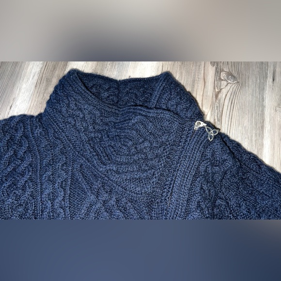 Aran Crafts Ireland 100% Merino Wool Cable Knit Side Zip Cardigan Womens S Small - Picture 4 of 9